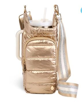 WANDERFULL HYDROBAG® HANDLE®- GOLD STRIPED STRAP - Includes water bottle!